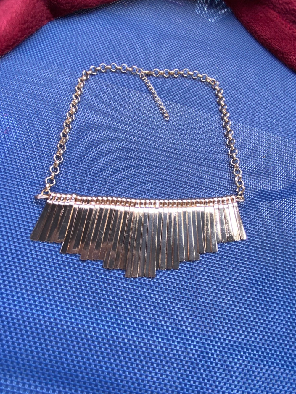 Gold Fringe Statement Necklace - Women Jewelry